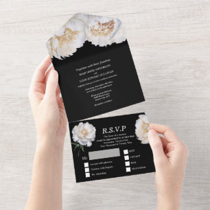Casamento de verão de flor branca negra