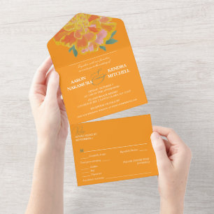 Casamento de Verão Laranja Marigold Vibrante