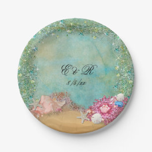 Casamento de Verão na Praia, Conchas, Pratos de Pa