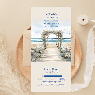 Casamento de Verão Romântico com Aquarela no Ocean