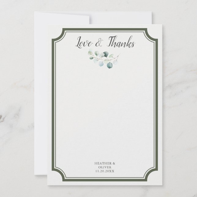 Casamento de Verde com Amor e Agradecimento (Frente)