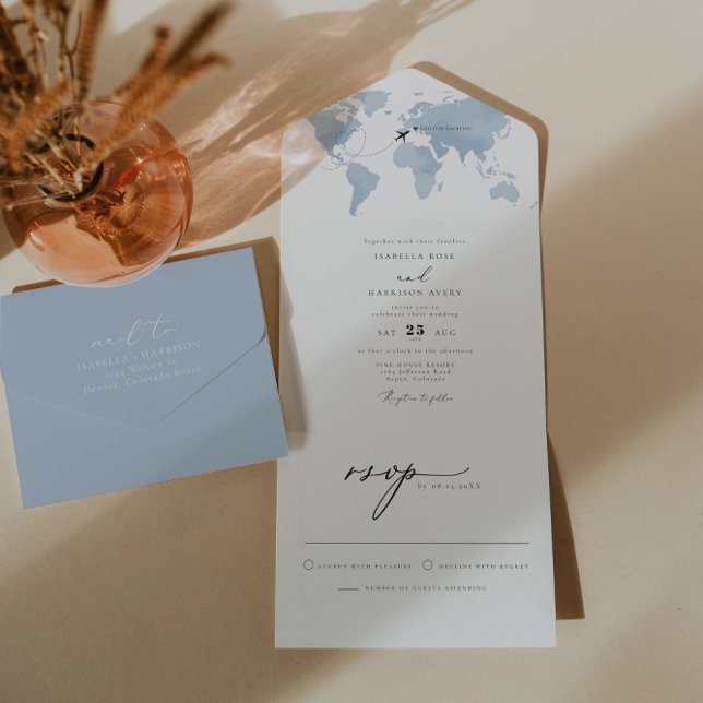 Casamento de Viagem de Destino do Mapa Azul de CAR (Criador carregado)