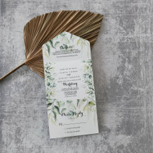 Casamento de Watercolor Eucalyptus Greenery