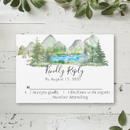 Casamento de Watercolor Mountain Forest RSVP