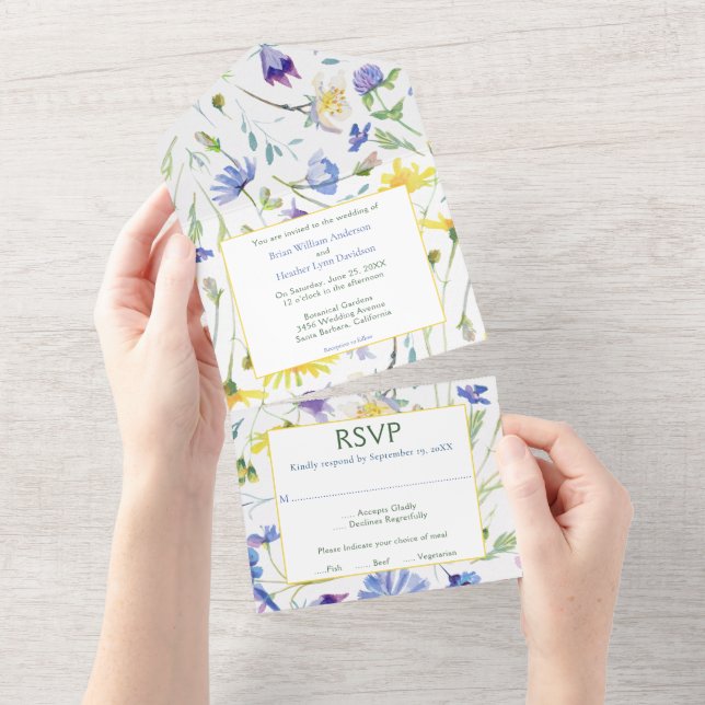 Casamento de Watercolor Wildflower (Tearaway)