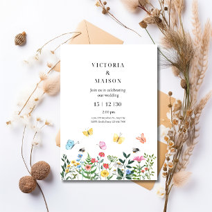 Casamento de Wildflower Boho, Convite de Casamento