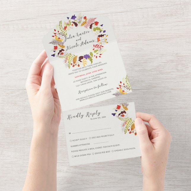 Casamento de Wreath de Floresta Selvagem Exótica (Aba destacável)