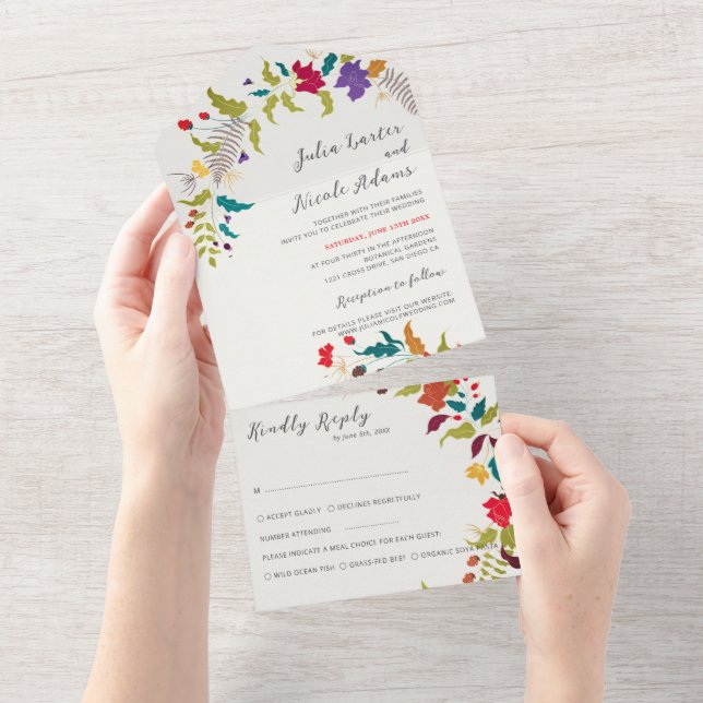 Casamento de Wreath de Floresta Selvagem Exótica (Aba destacável)