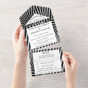 Casamento de Zebra com Stripes Negra e Branca