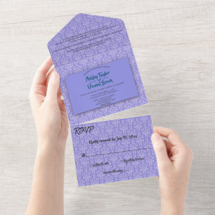 Casamento Decorativo de Azul-Damasco Marinho Elega