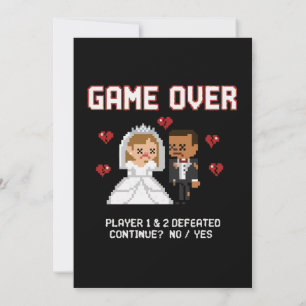 Casamento Divertido de Gamer Retrô "Game Over" em
