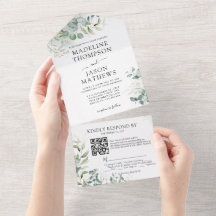 Casamento do Código QR do Elegante Eucalyptus Dour