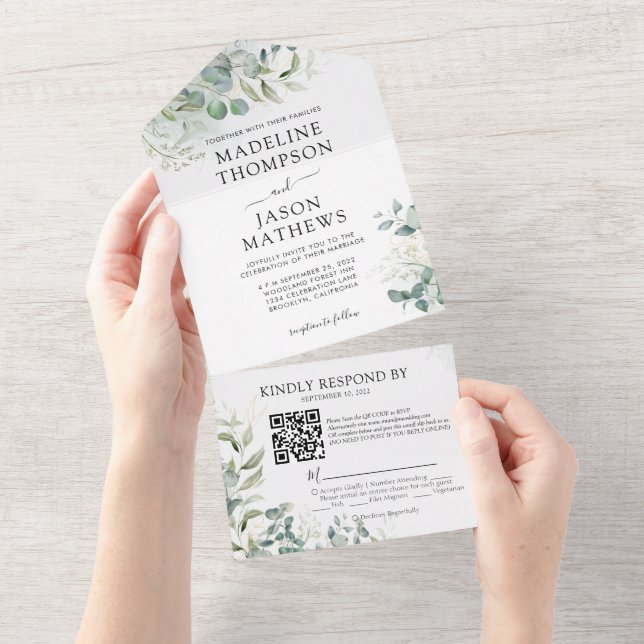 Casamento do Código QR do Elegante Eucalyptus Dour (Tearaway)