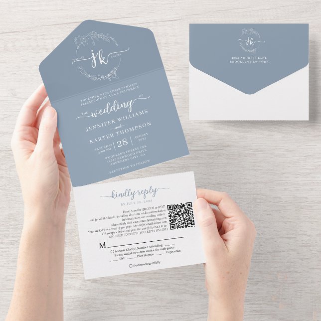 Casamento do Código QR do Monograma Azul com Derra (Criador carregado)