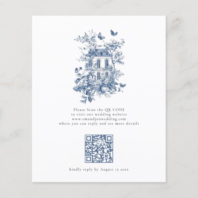 Casamento do Código QR do Toile Azul De Jouy Rusti (Frente)