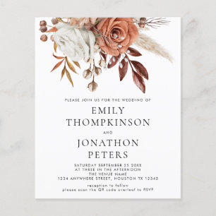 Casamento do Código QR Floral Terracotta Floral