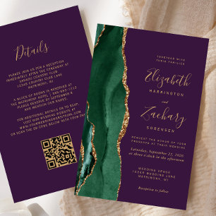 Casamento do Código QR Roxo do Agato Verde Emerald