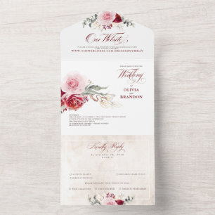 Casamento do Elegante Floral Elegante Burgundy Red
