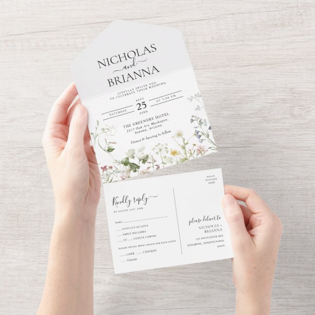 Casamento do Jardim Floral de Wildflower Boho (Aba destacável)