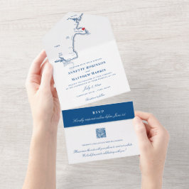 Casamento do Marinho de código QR Elegante do Mapa