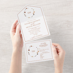 Casamento do Monograma de Paixão Floral Laranja Qu