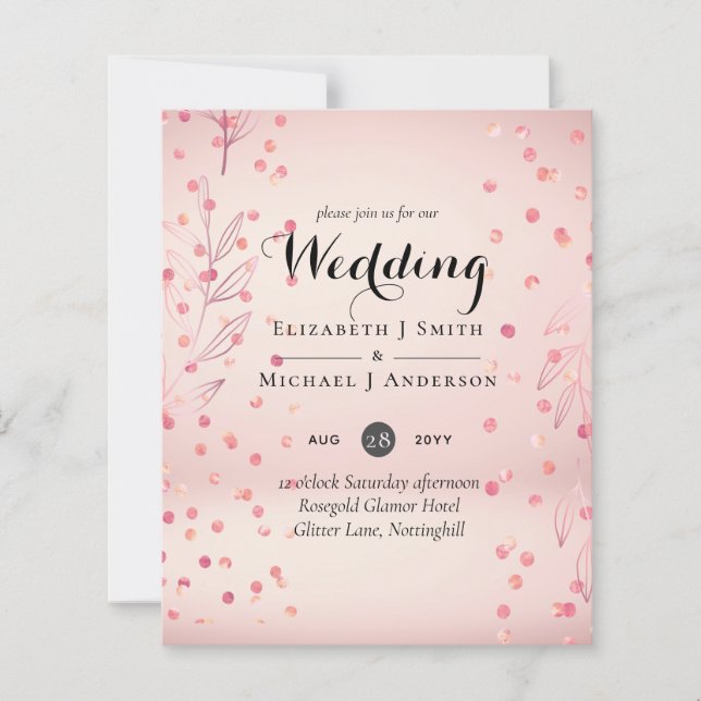 Casamento do Orçamento da Tendência Dourada Modern (Frente)