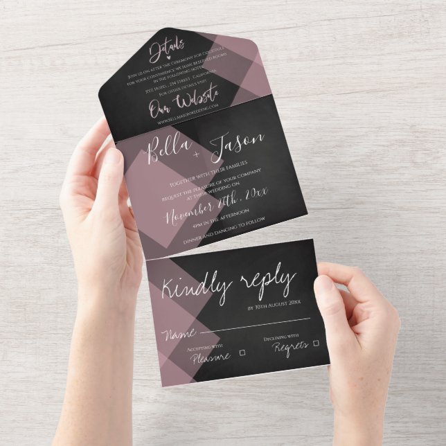 Casamento do Pastel Monograma do Chalkboard Elegan (Tearaway)