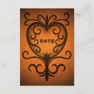 Casamento do rsvp do coração do outono