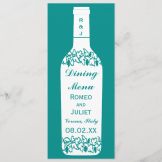 Casamento do vinhedo que janta o menu