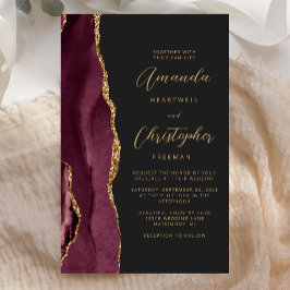 Casamento Dourado Agate Dark Burgundy