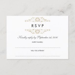 Casamento Dourado antigo do Flourish de RSVP