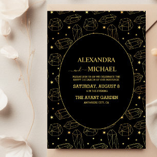 Casamento Dourado com cartões de tarô elegante e e