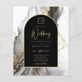 Casamento Dourado com mármore preto moderno, Marbl