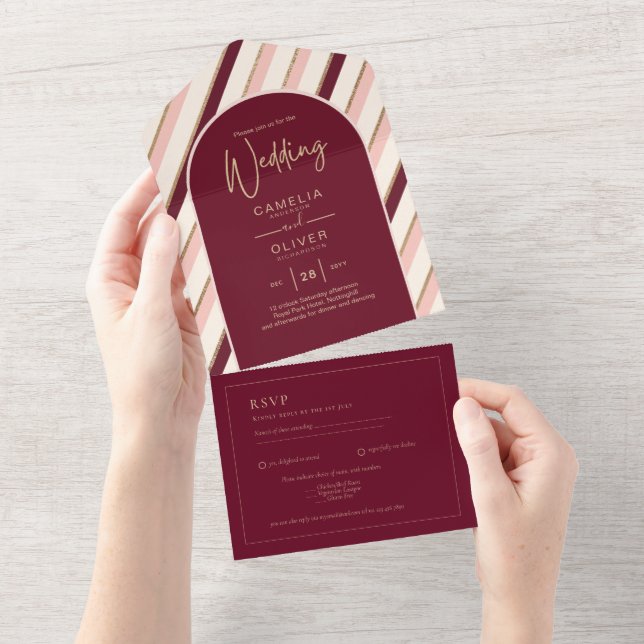 Casamento Dourado Cor Paleta Borgonha Rosa (Tearaway)