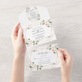 Casamento Dourado das Flores Rosa Brancas