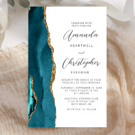 Casamento Dourado de Agata Azul-Teal de Orçamento