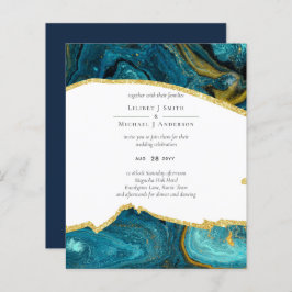 Casamento Dourado de Agata Azul Teal Peacock