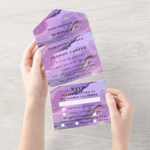 Casamento Dourado de Agata de Mármore Roxo Tudo em