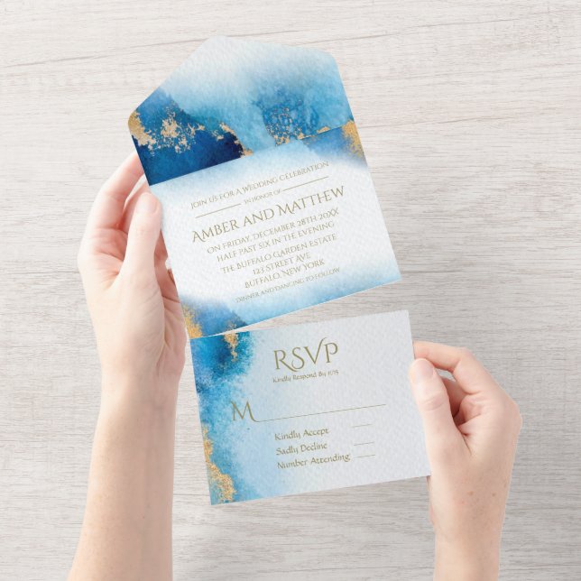 Casamento Dourado de Agata Oceano Azul (Aba destacável)