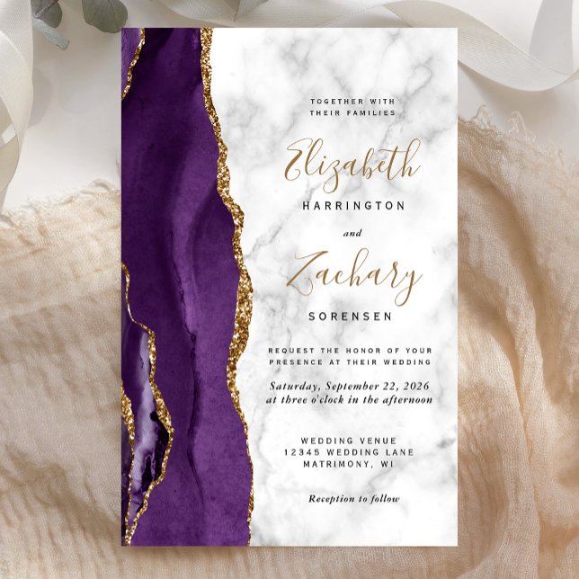 Casamento Dourado de Agate Marble, Roxo e Alto Orç (Criador carregado)