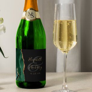 Casamento Dourado de Agate Verde Moderno Emerald