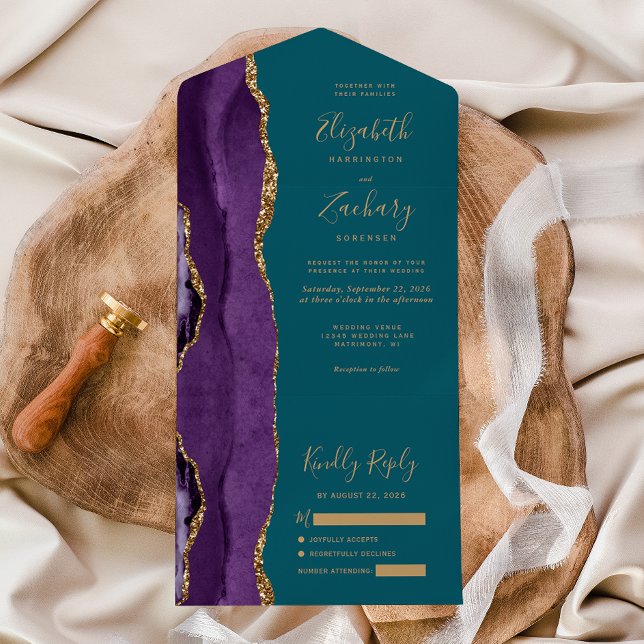 Casamento Dourado de Agato Roxo Moderno (Criador carregado)