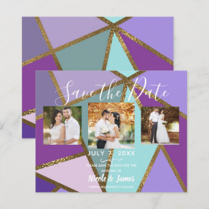 Casamento Dourado de Bronze e Turquesa Rosa Púrpu