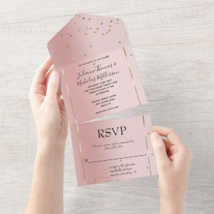 Casamento Dourado de Glam Confetti de Mão-de-Rosa