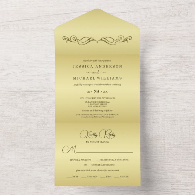 Casamento Dourado de luxo elegante (Inside)