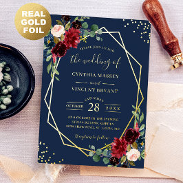 Casamento Dourado de Marinho Azul de Borgonha Verm