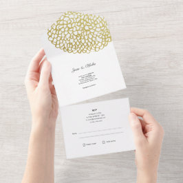 Casamento Dourado de Padrões Petais desenhados à m