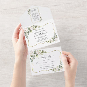 Casamento Dourado de quadros com lírios brancos im