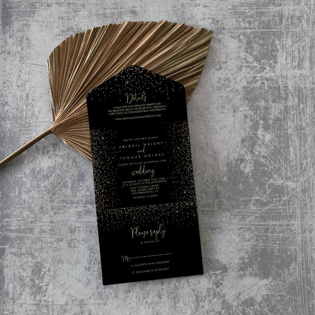 Casamento Dourado de Rico de Caligrafia Confetti (Criador carregado)