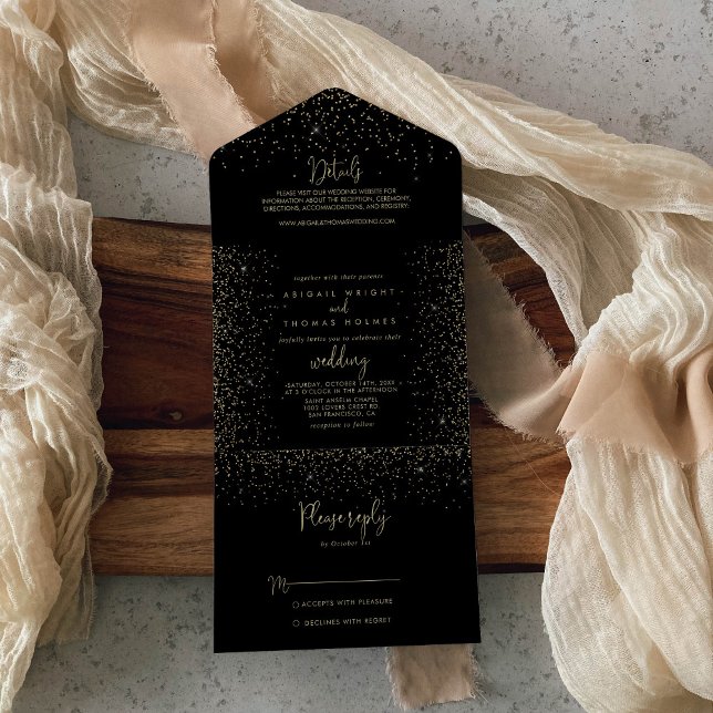 Casamento Dourado de Rico de Caligrafia Confetti (Criador carregado)